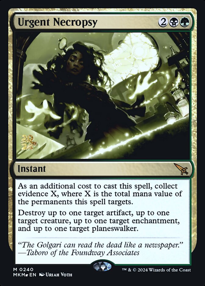 Magic the Gathering Card - Urgent Necropsy - MTG Circle