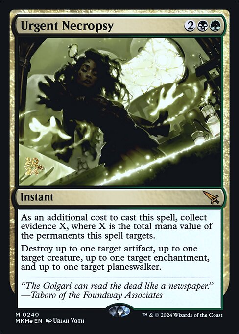 Magic the Gathering Card - Urgent Necropsy - MTG Circle