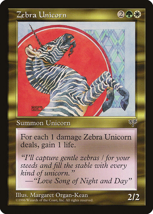 Magic the Gathering Card - Zebra Unicorn - MTG Circle