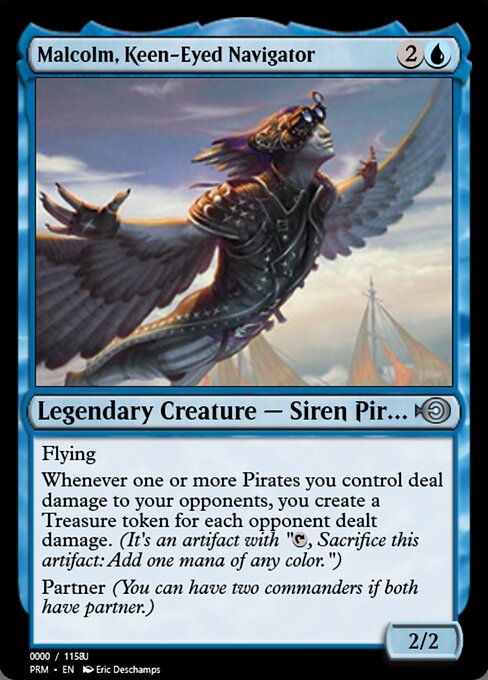Magic the Gathering Card - Malcolm, Keen-Eyed Navigator - MTG Circle