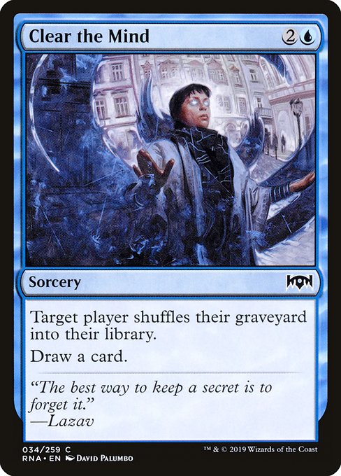 Magic the Gathering Card - Clear the Mind - MTG Circle