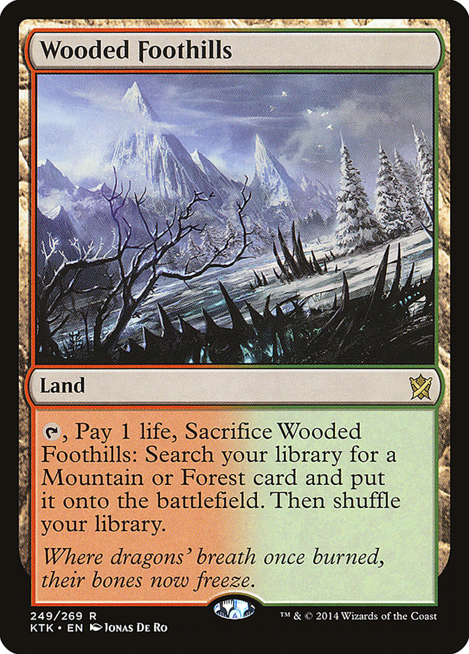 Magic the Gathering Card - Wooded Foothills - MTG Circle