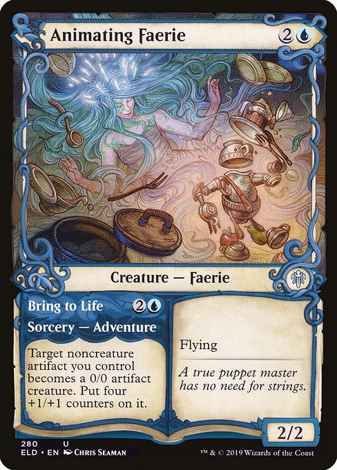 Magic the Gathering Card - Animating Faerie // Bring to Life - MTG Circle