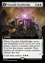 Magic the Gathering Card - Unstable Glyphbridge // Sandswirl Wanderglyph - MTG Circle