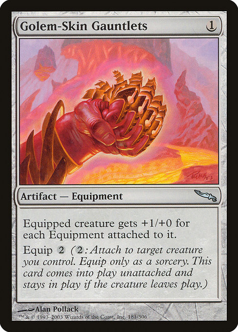 Magic the Gathering Card - Golem-Skin Gauntlets - MTG Circle