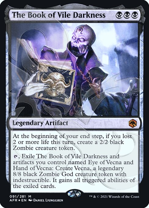 Magic the Gathering Card - The Book of Vile Darkness - MTG Circle