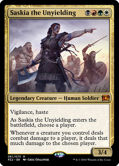 Magic the Gathering Card - Saskia the Unyielding - MTG Circle