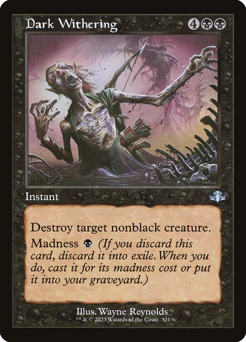 Magic the Gathering Card - Dark Withering - MTG Circle
