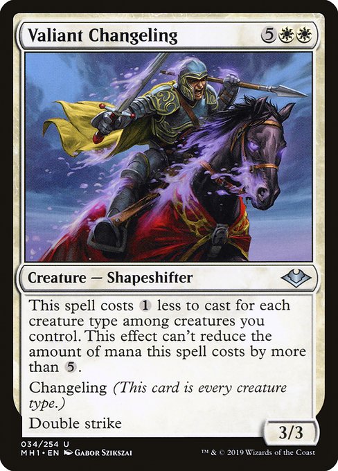 Magic the Gathering Card - Valiant Changeling - MTG Circle