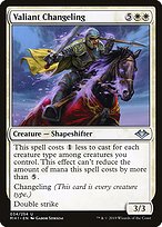Magic the Gathering Card - Valiant Changeling - MTG Circle