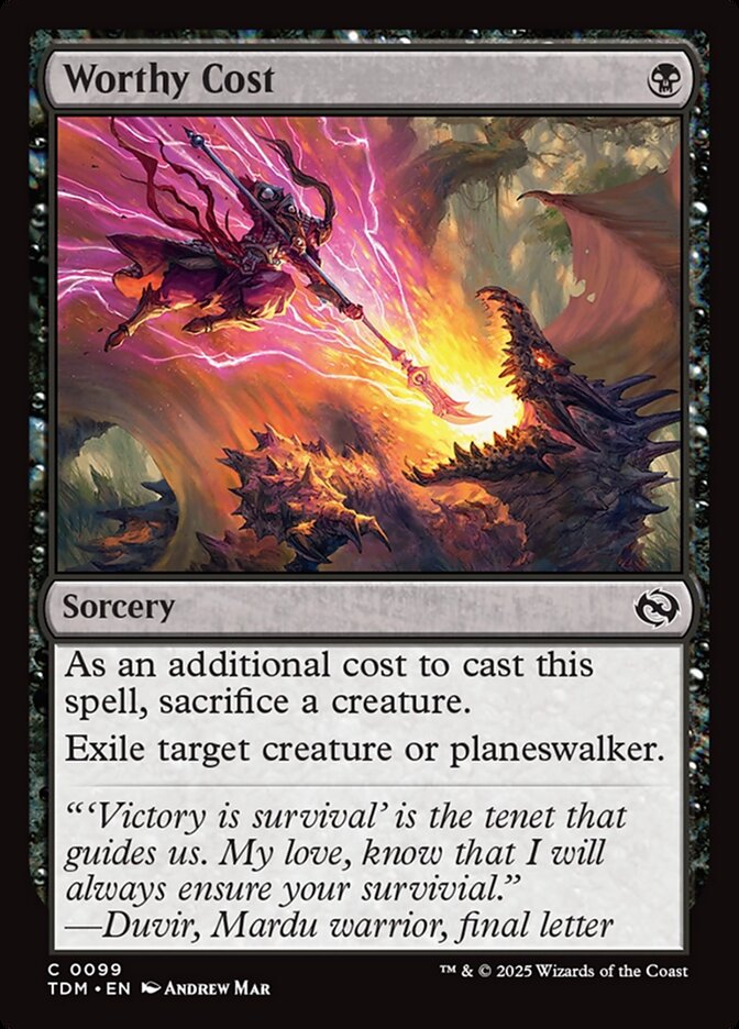 Magic the Gathering Card - Worthy Cost - MTG Circle