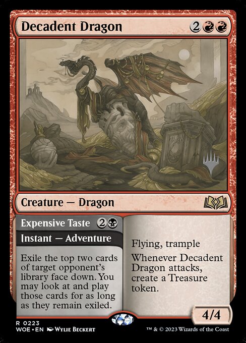Magic the Gathering Card - Decadent Dragon // Expensive Taste - MTG Circle