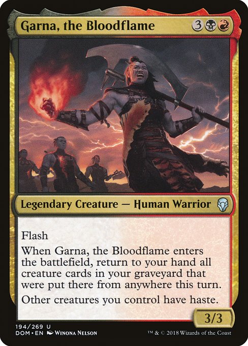 Magic the Gathering Card - Garna, the Bloodflame - MTG Circle