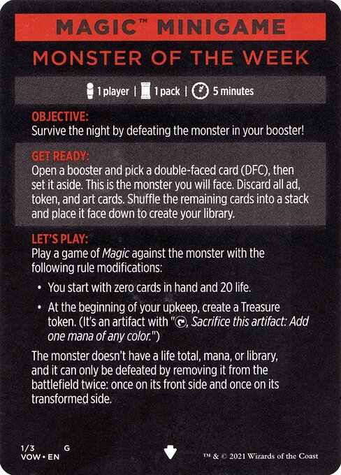 Magic the Gathering Card - Monster of the Week - MTG Circle