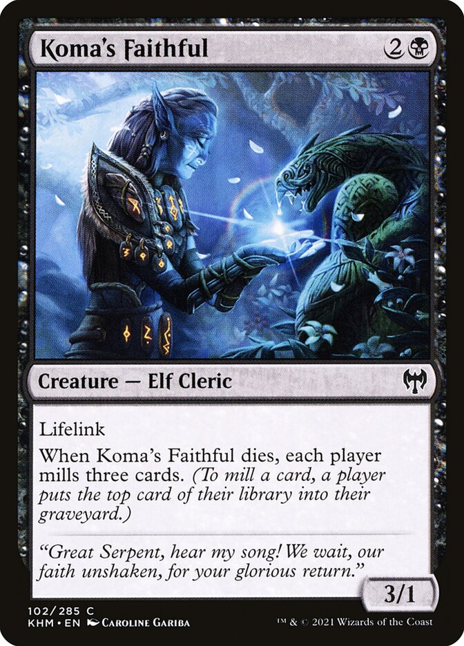 Magic the Gathering Card - Koma's Faithful - MTG Circle