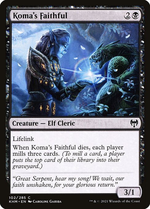 Magic the Gathering Card - Koma's Faithful - MTG Circle