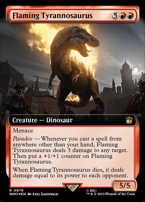 Magic the Gathering Card - Flaming Tyrannosaurus - MTG Circle