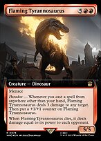 Magic the Gathering Card - Flaming Tyrannosaurus - MTG Circle