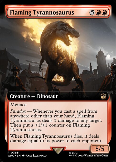Magic the Gathering Card - Flaming Tyrannosaurus - MTG Circle
