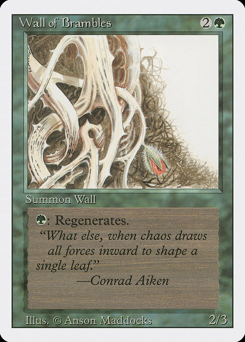 Magic the Gathering Card - Wall of Brambles - MTG Circle