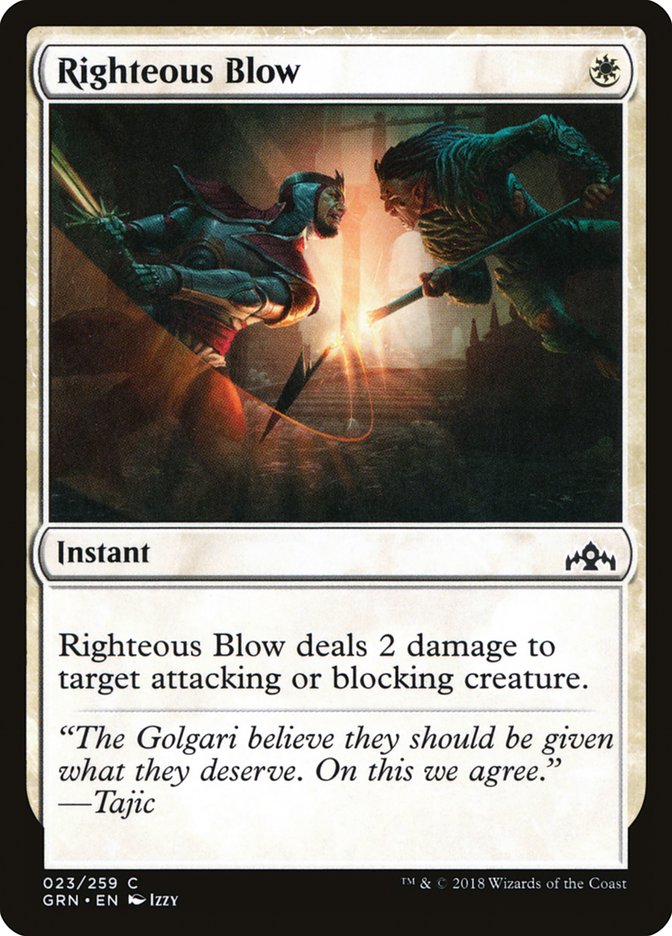 Magic the Gathering Card - Righteous Blow - MTG Circle