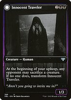 Magic the Gathering Card - Innocent Traveler // Malicious Invader - MTG Circle