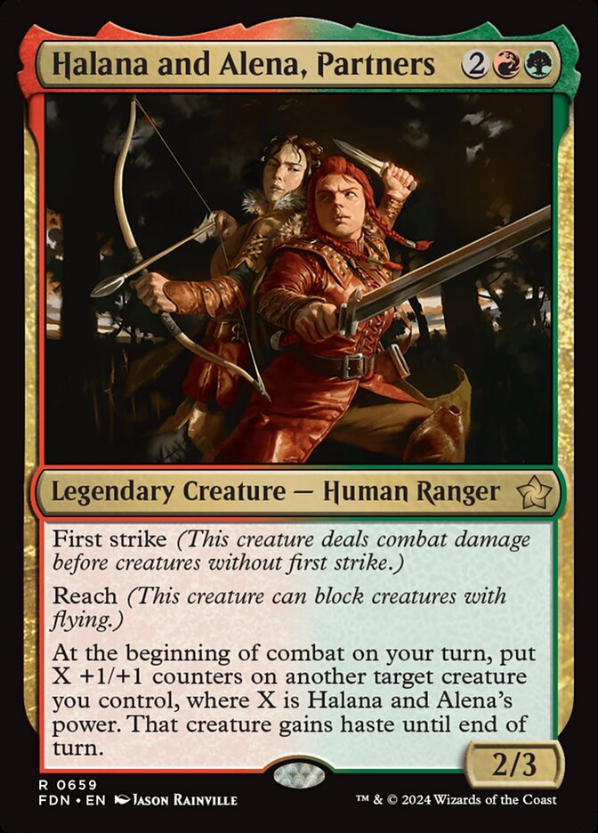 Magic the Gathering Card - Halana and Alena, Partners - MTG Circle