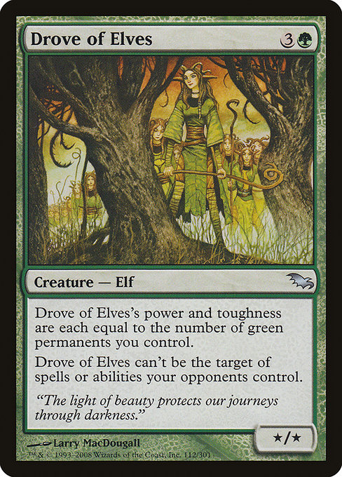 Magic the Gathering Card - Drove of Elves - MTG Circle