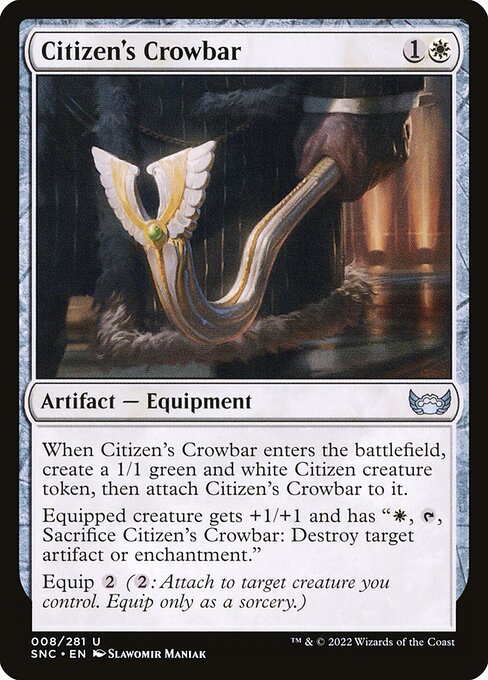 Magic the Gathering Card - Citizen's Crowbar - MTG Circle