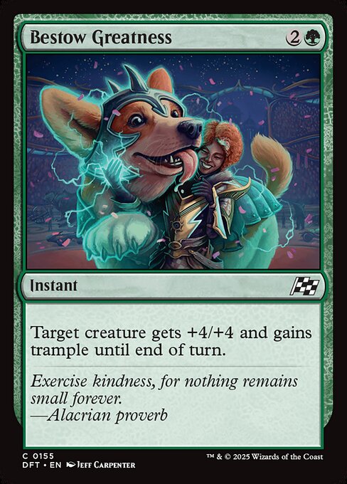 Magic the Gathering Card - Bestow Greatness - MTG Circle
