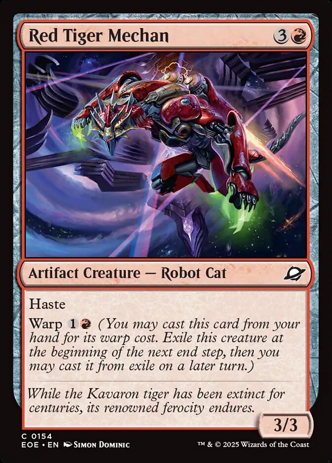 Magic the Gathering Card - Red Tiger Mechan - MTG Circle