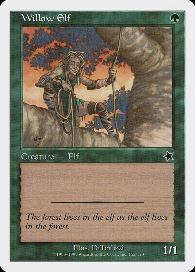 Magic the Gathering Card - Willow Elf - MTG Circle