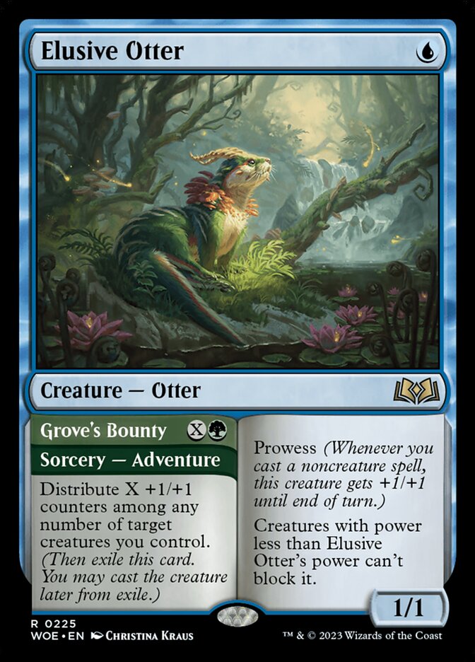 Magic the Gathering Card - Elusive Otter // Grove's Bounty - MTG Circle