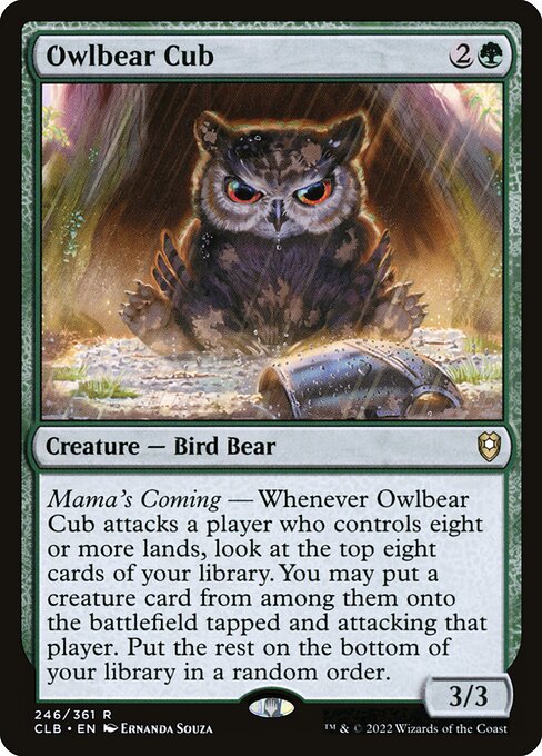 Magic the Gathering Card - Owlbear Cub - MTG Circle