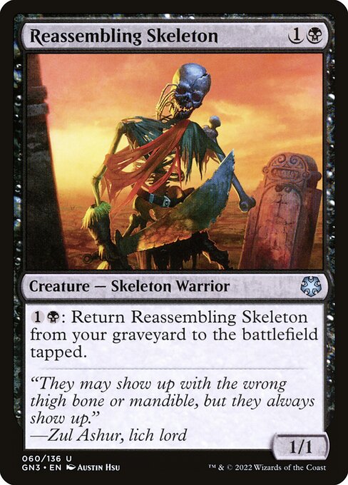 Magic the Gathering Card - Reassembling Skeleton - MTG Circle