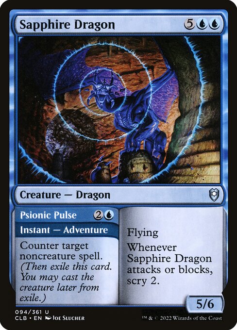 Magic the Gathering Card - Sapphire Dragon // Psionic Pulse - MTG Circle
