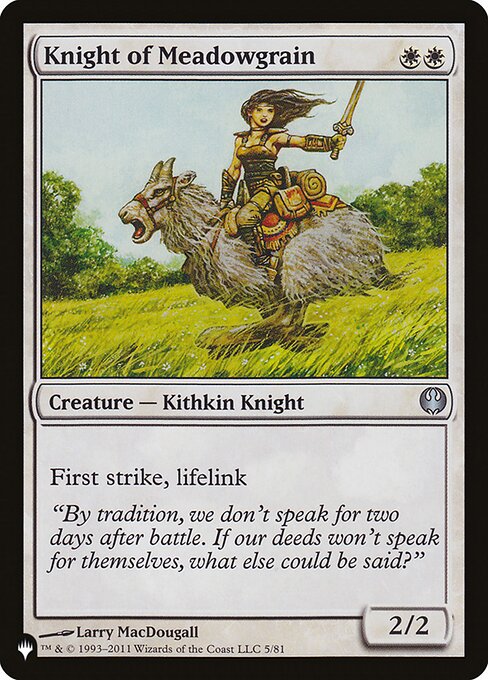 Magic the Gathering Card - Knight of Meadowgrain - MTG Circle