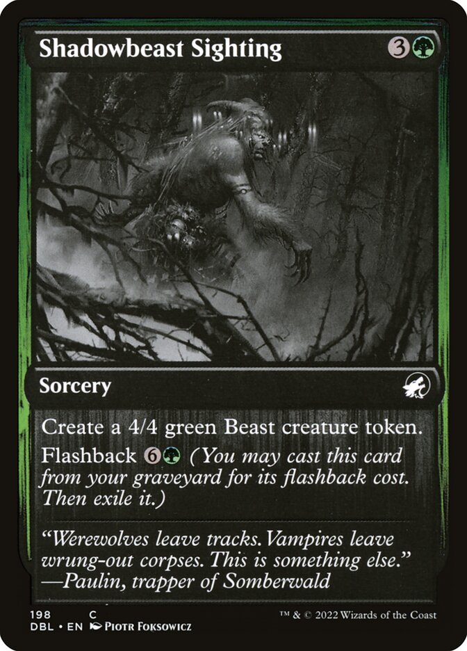 Magic the Gathering Card - Shadowbeast Sighting - MTG Circle
