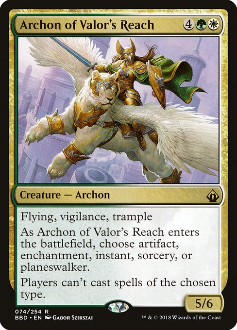 Magic the Gathering Card - Archon of Valor's Reach - MTG Circle