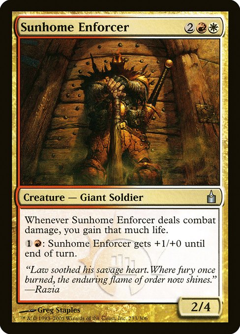 Magic the Gathering Card - Sunhome Enforcer - MTG Circle