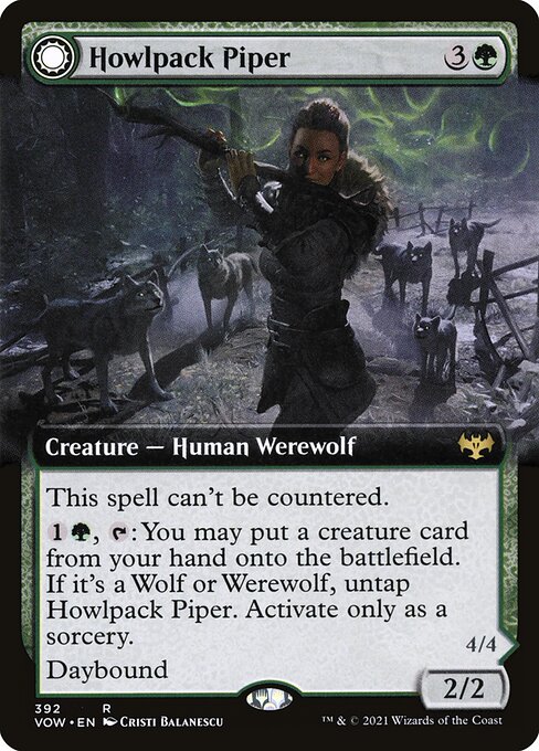 Magic the Gathering Card - Howlpack Piper - MTG Circle
