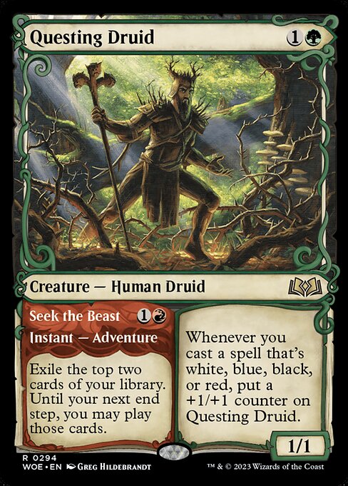 Magic the Gathering Card - Questing Druid // Seek the Beast - MTG Circle