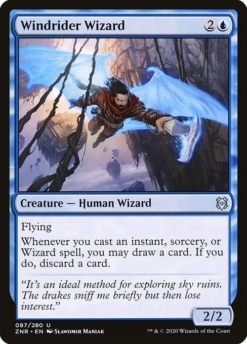 Magic the Gathering Card - Windrider Wizard - MTG Circle