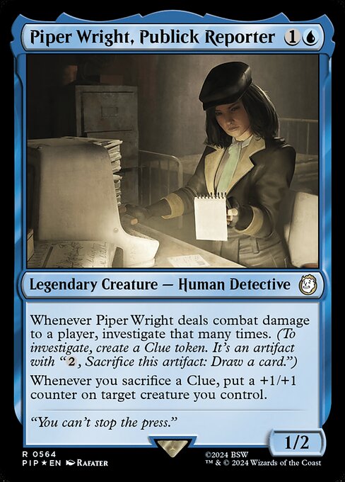 Magic the Gathering Card - Piper Wright, Publick Reporter - MTG Circle