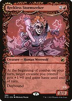 Magic the Gathering Card - Reckless Stormseeker // Storm-Charged Slasher - MTG Circle