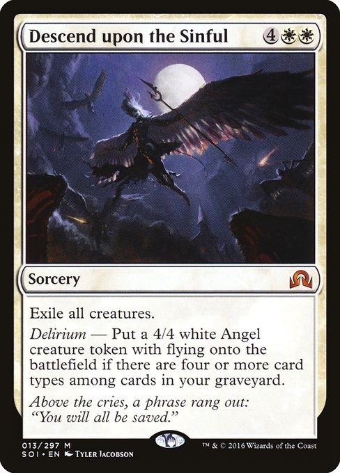 Magic the Gathering Card - Descend upon the Sinful - MTG Circle