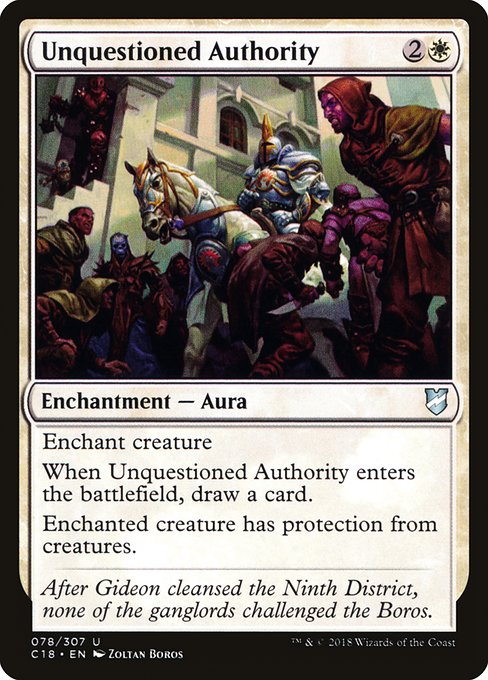 Magic the Gathering Card - Unquestioned Authority - MTG Circle