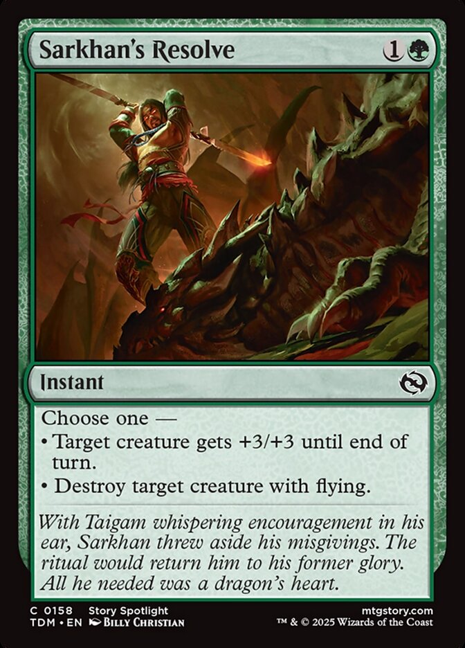 Magic the Gathering Card - Sarkhan's Resolve - MTG Circle
