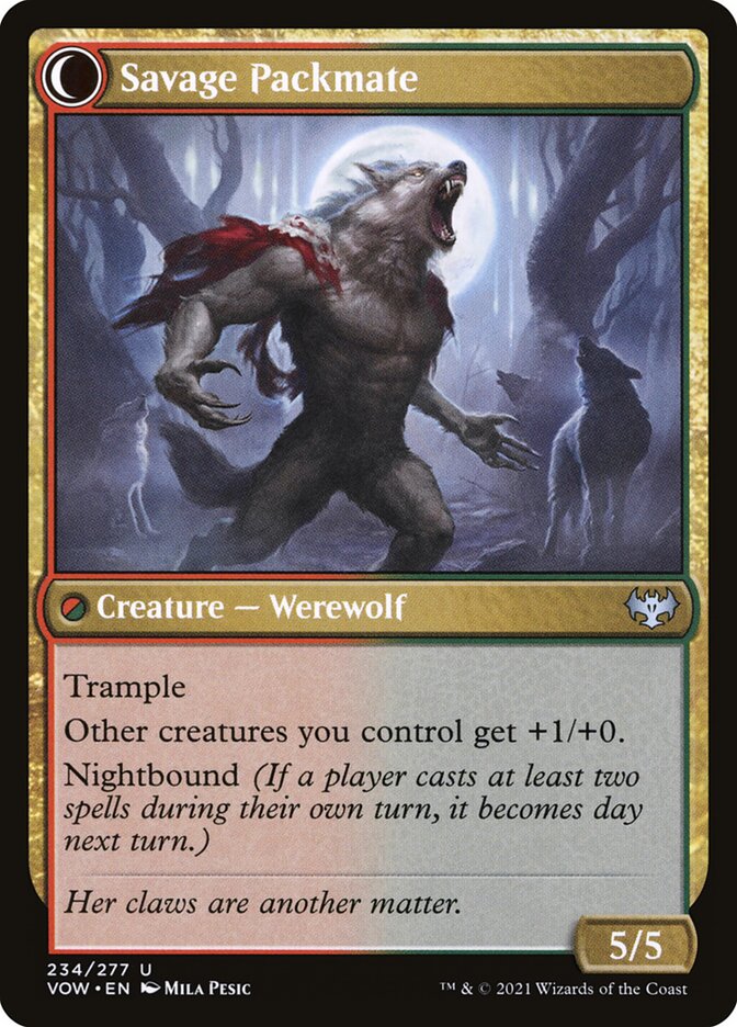 Magic the Gathering Card - Savage Packmate - MTG Circle
