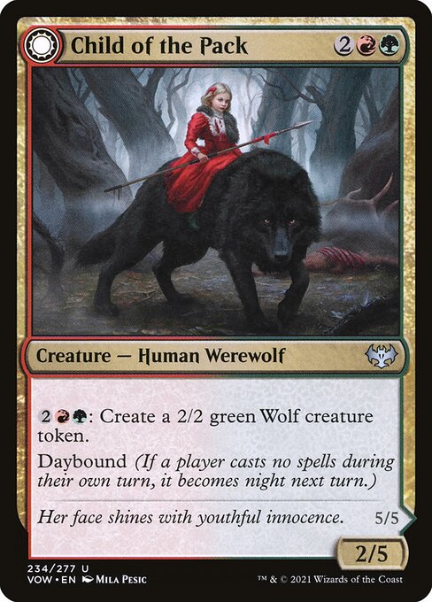 Magic the Gathering Card - Child of the Pack // Savage Packmate - MTG Circle